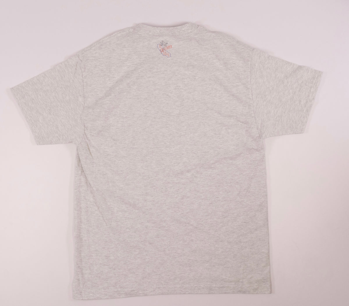 California Classic Daily Tee in heather grey, back view