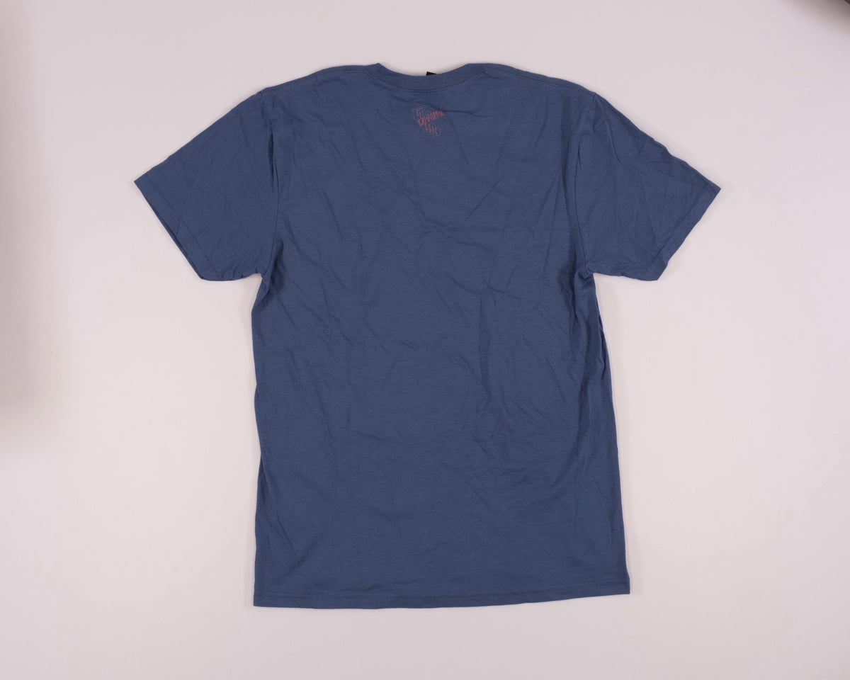California Classic Daily Tee in blue, back view