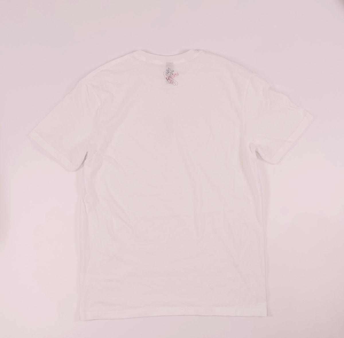 California Classic Daily Tee in white, back view