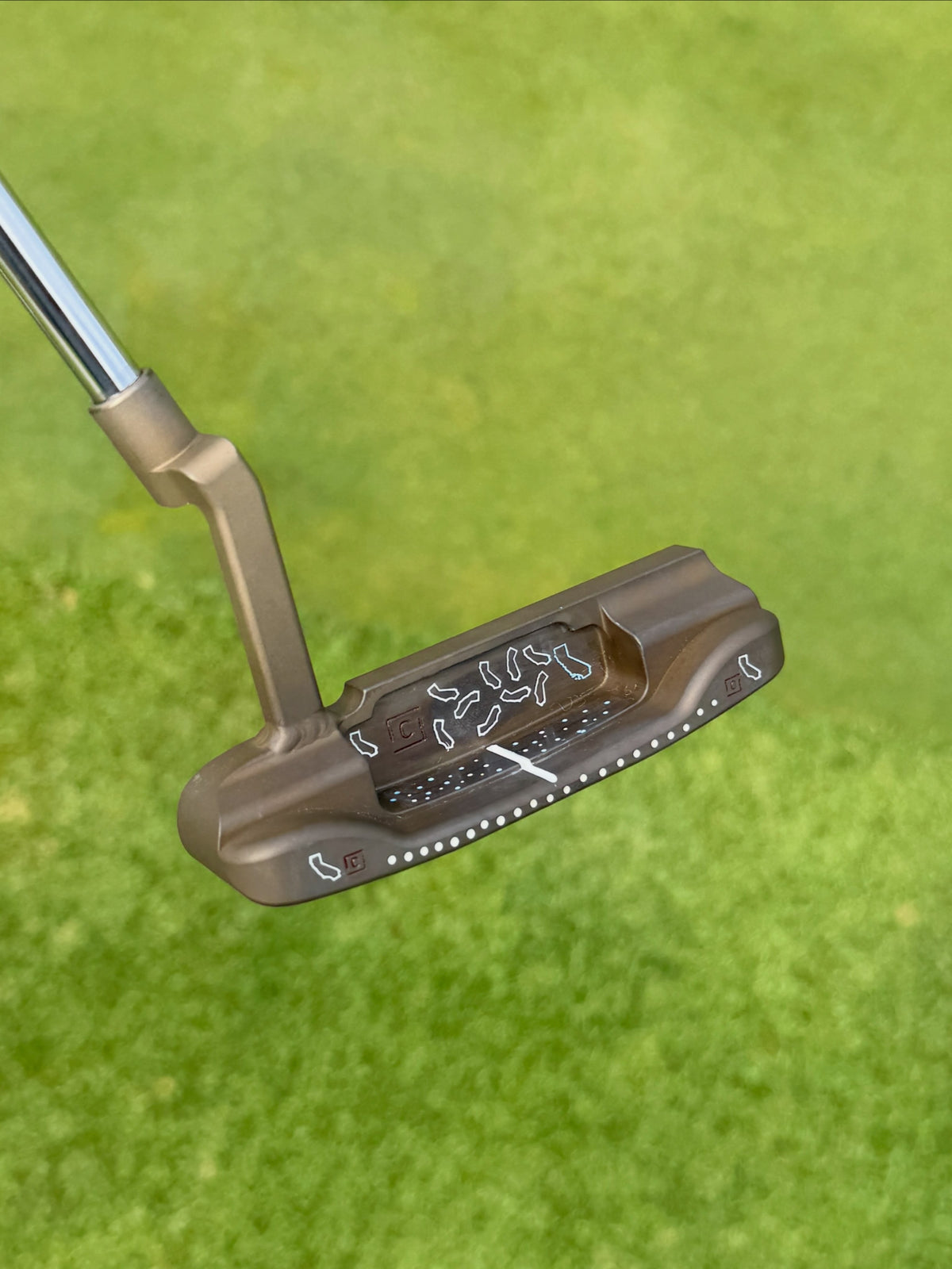 Custom Shop Putter golf club head, close-up view